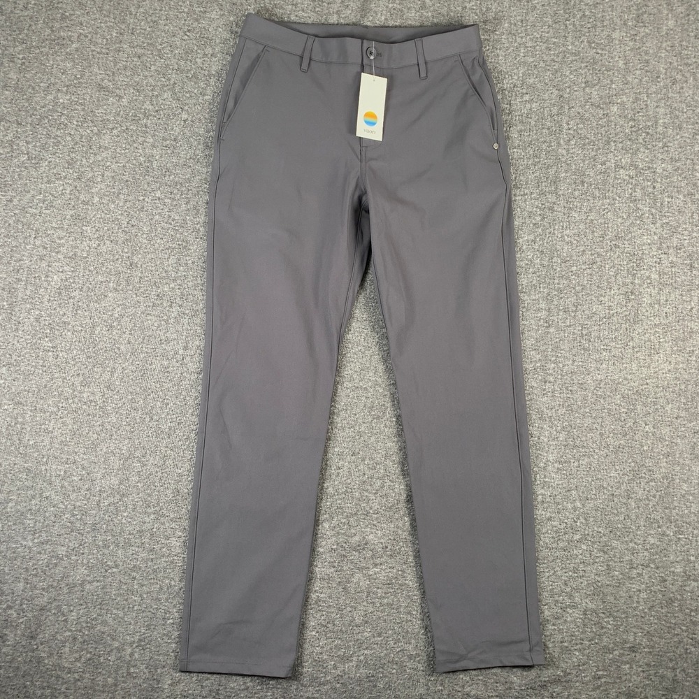 Vuori Meta Pants Men 31x30 Slim Gray Dark Pewter Trousers Chino Pants NEW
